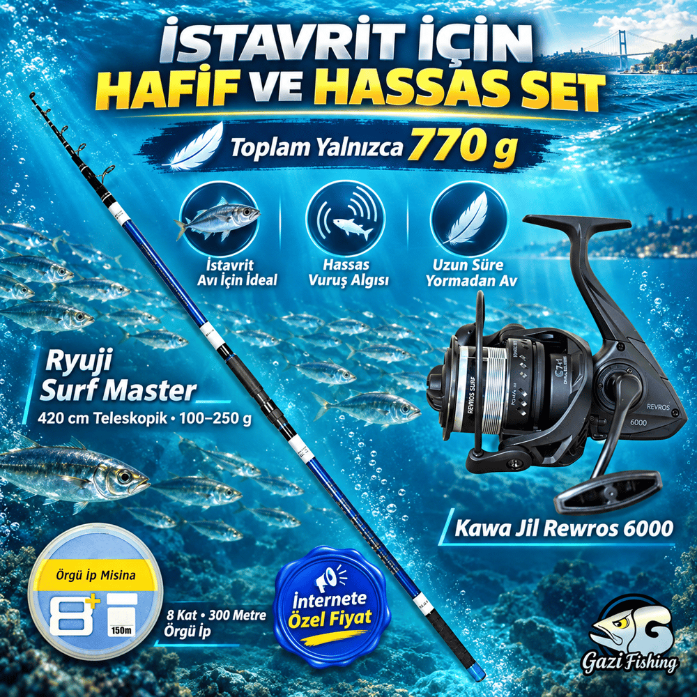 İstavrit için Özel Surf Casting Olta Seti ( 770 GR )