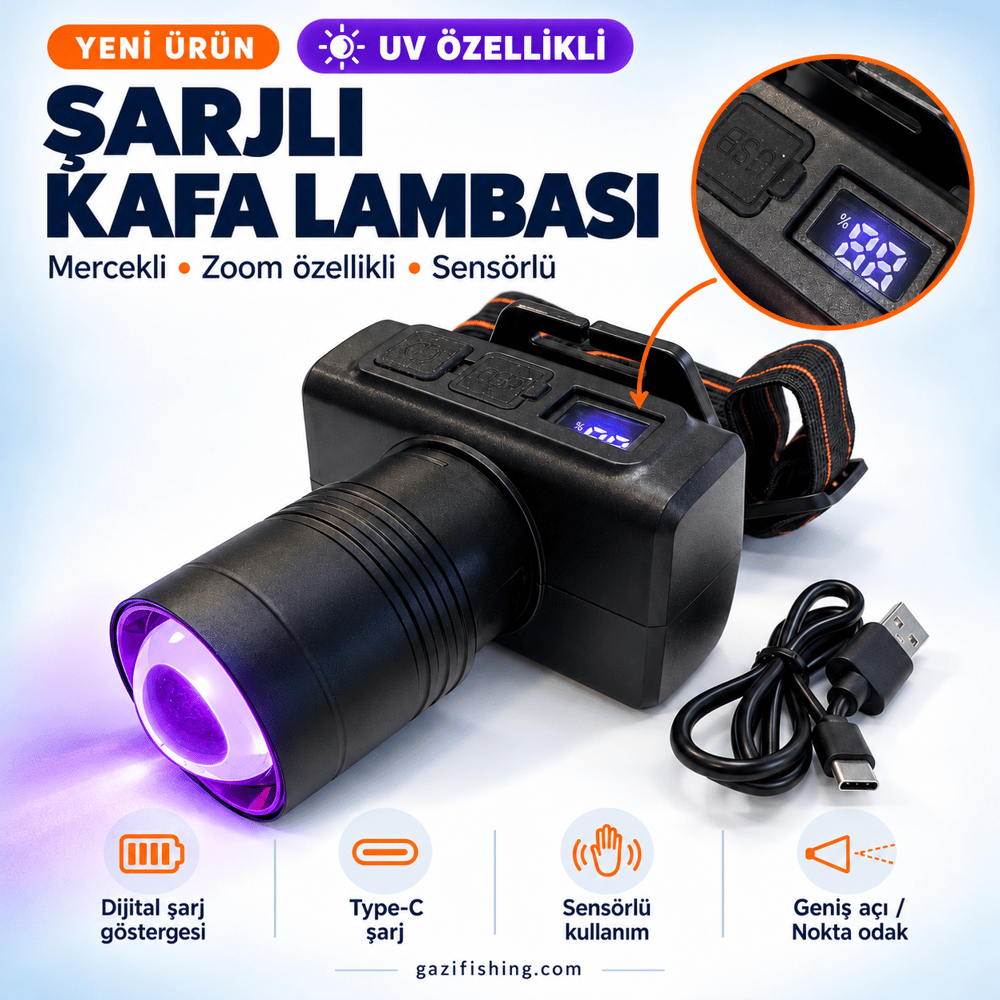 UV Sensörlü Mercekli Kafa Lambası D33, Kafa Lambaları, ANCHOR