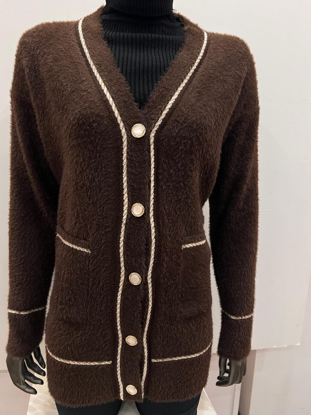 KAHVERENGİ ANGORA HIRKA