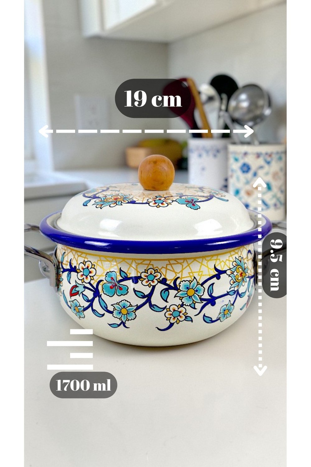 20 No 1.7 litre Emaye Tencere, Servis, Yemek Kamp, Piknik, Çeyiz