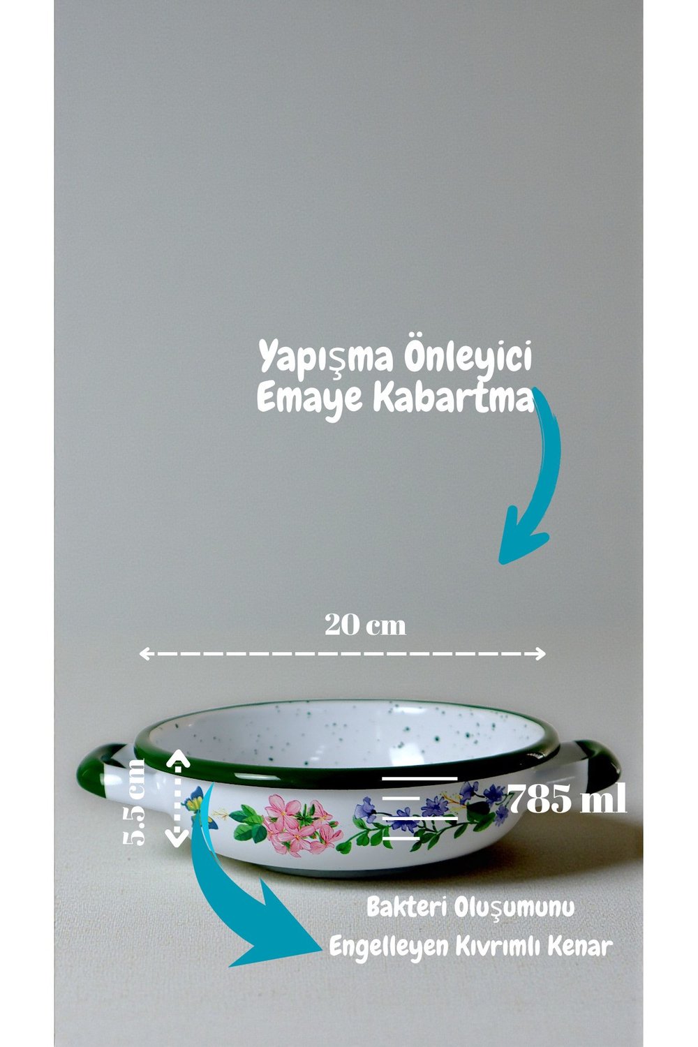 20 No Emaye Sahan, Servis, Yemek Kamp, Piknik, Çeyiz