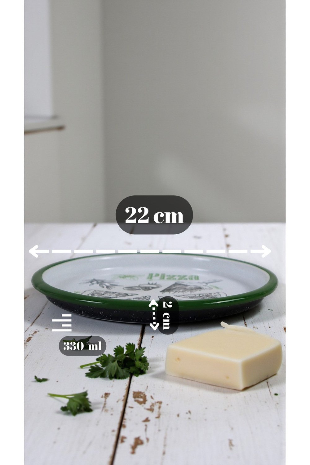 22 No Pizza Tabağı Tepsisi Supla Pasta Tabağı Servis Tabağı 22cm