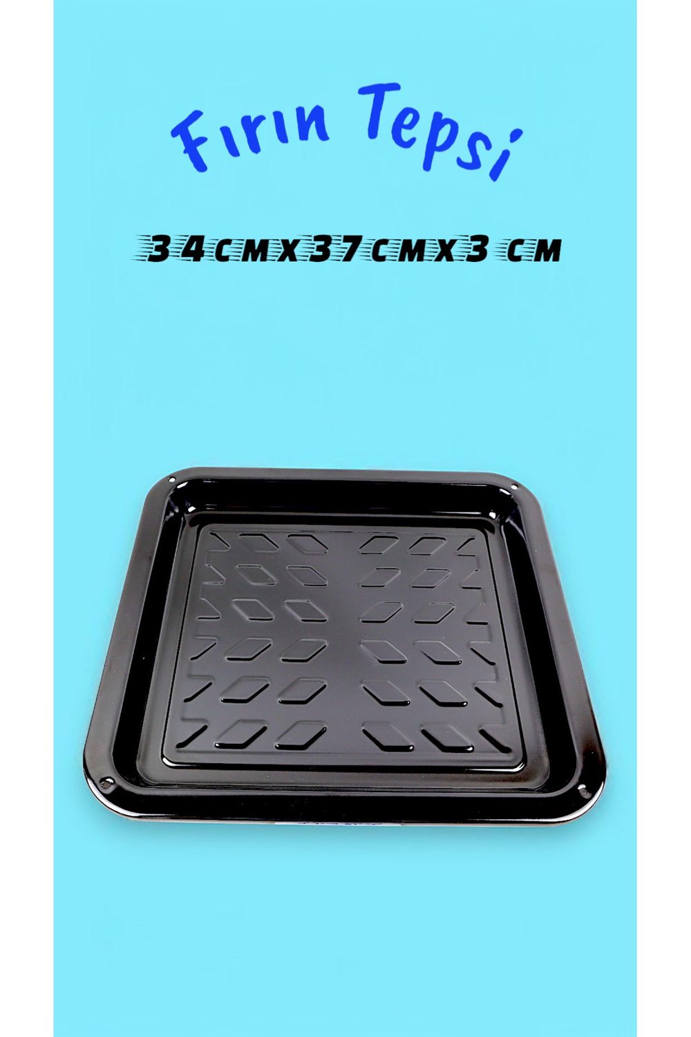 34x37x3 No Emaye Fırın Tepsi Dikdörtgen Tepsi 37 Cm
