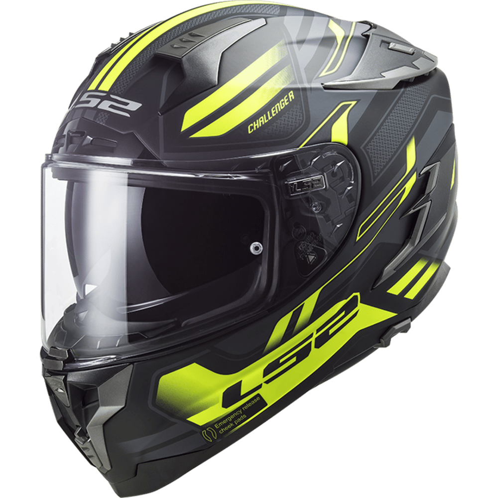 LS2 CHALLENGER SPİN MATT COBALT-YELLOW KASK