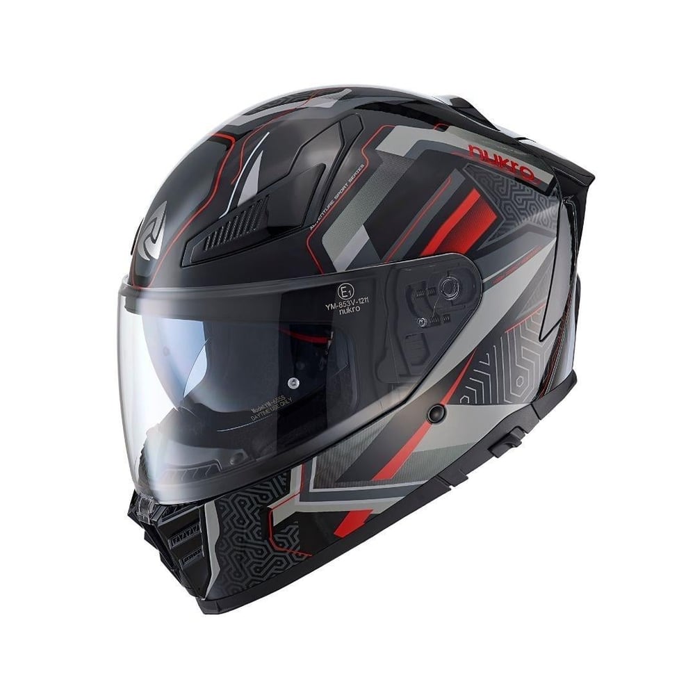 NUKRO FLASH RED BLACK KAPALI KASK S BEDEN