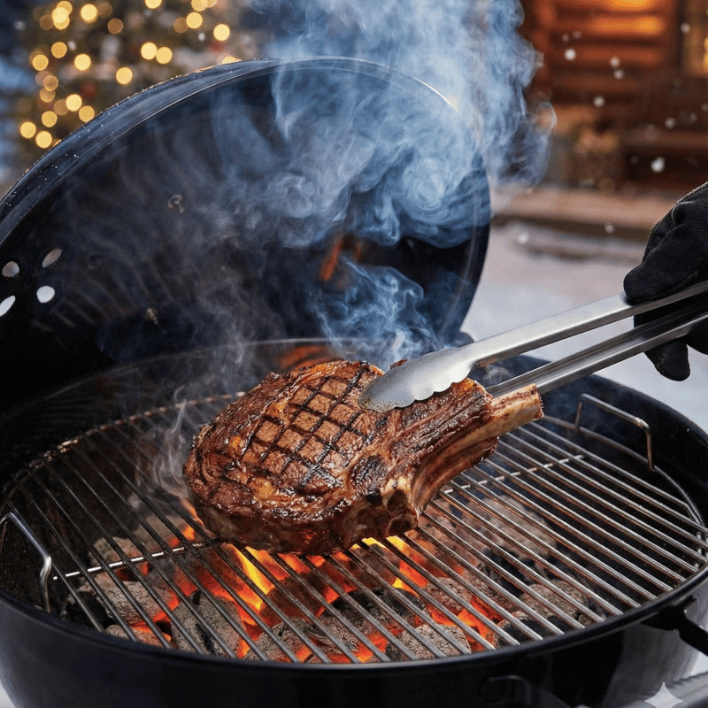 Köz Aşkı Başlangıç Seti: Weber 47 cm Kömürlü Barbekü, Tutuşturucu ve Maşa Seti (Yılbaşı Özel)