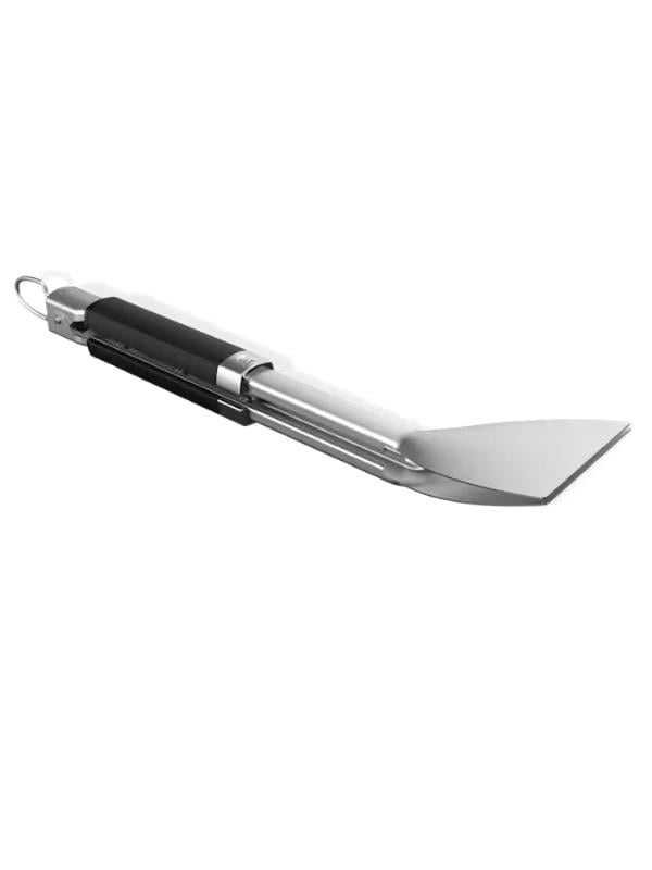 Weber Flat‑Grip Griddle  – Geniş Düz Uçlu Maşa Paslanmaz Çelik, Soft‑Touch Saplı
