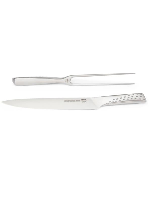 Weber Deluxe Carving Set 17074 – Et Bıçağı & Çatalı Paslanmaz Çelik | Ergonomik Saplar | Bıçakta Keskin Dişler