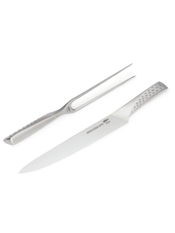 Weber Deluxe Carving Set 17074 – Et Bıçağı & Çatalı Paslanmaz Çelik | Ergonomik Saplar | Bıçakta Keskin Dişler