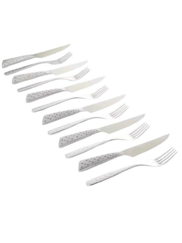Weber Deluxe Place Setting – 12 Parça Çatal-Bıçak Takımı Paslanmaz Çelik | Ergonomik Saplar | Bıçakta Keskin Dişler