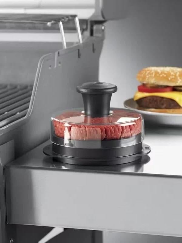 Weber Original Burger Press – Plastik 225 gr ve 110 gr (¼ ve ½ lb) Burger Kalıbı, Çıkarılabilir Saplı (Model: 6483)