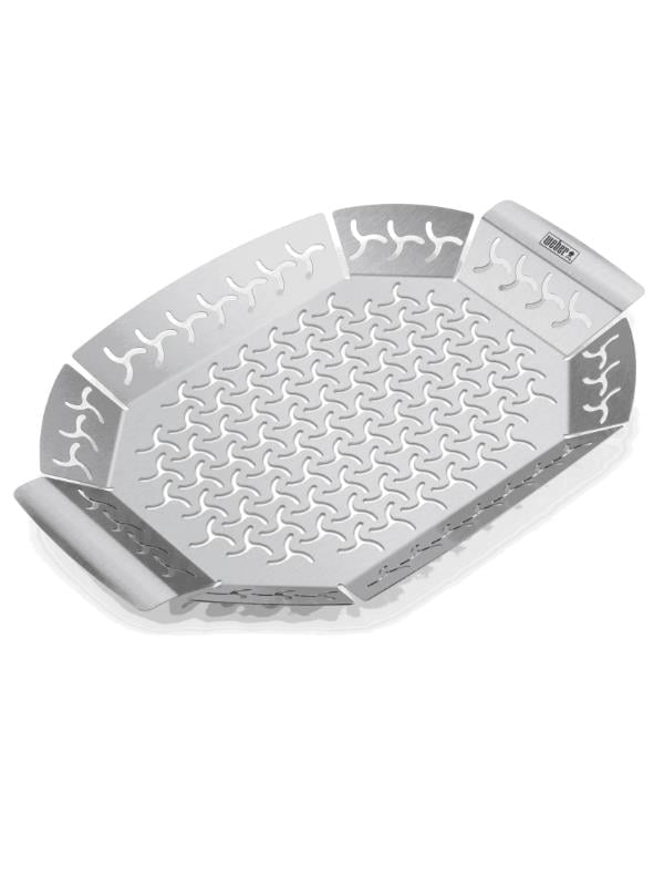 Weber Premium Grilling Basket 6678 Paslanmaz Çelik Tel | Derin Sepet Tasarımı | Çok Yönlü Pişirme 26x36 cm