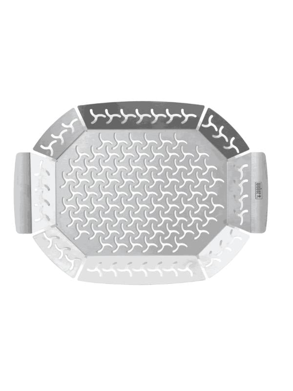 Weber Premium Grilling Basket 6678 Paslanmaz Çelik Tel | Derin Sepet Tasarımı | Çok Yönlü Pişirme 26x36 cm