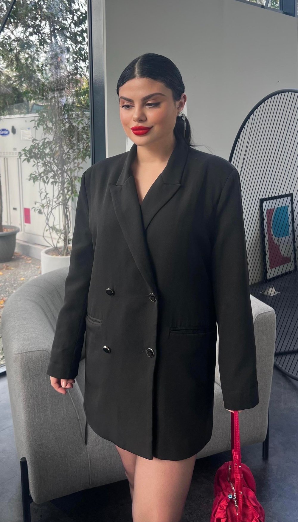 SİYAH OVERSİZE BLAZER CEKET