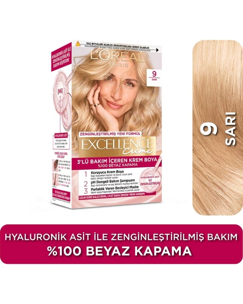LOreal Paris Excellence Sarı Saç Boyası 9