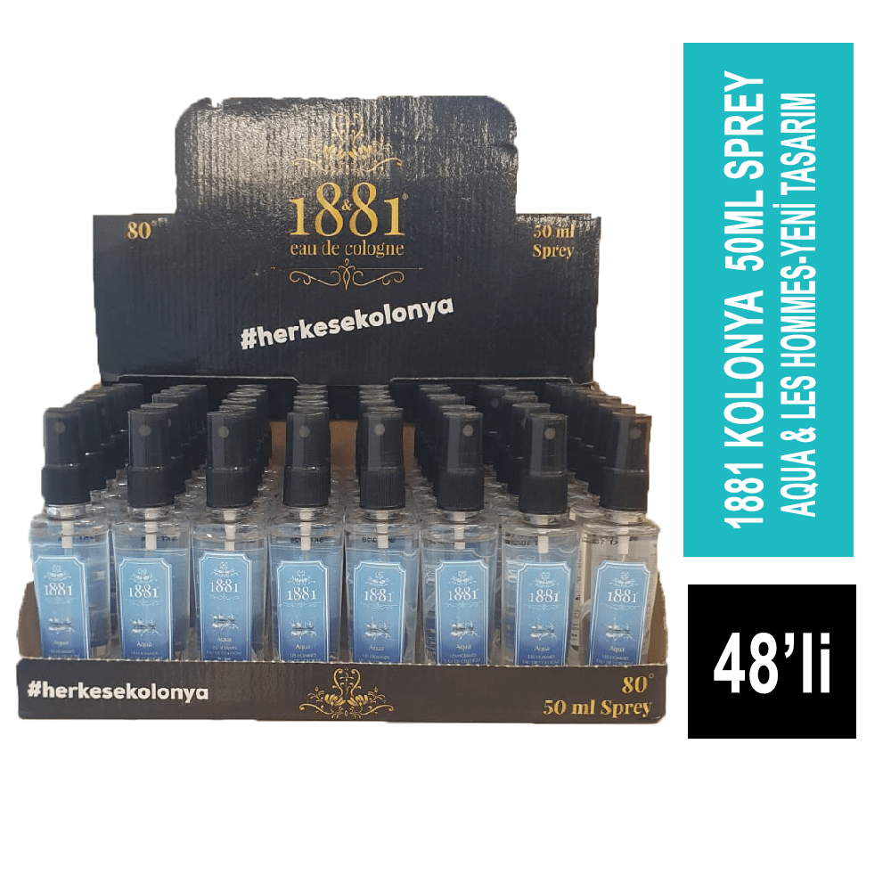 1881 Kolonya 50 ml Sprey Aqua & Les Hommes-Yeni Tsarım 48'li Paket