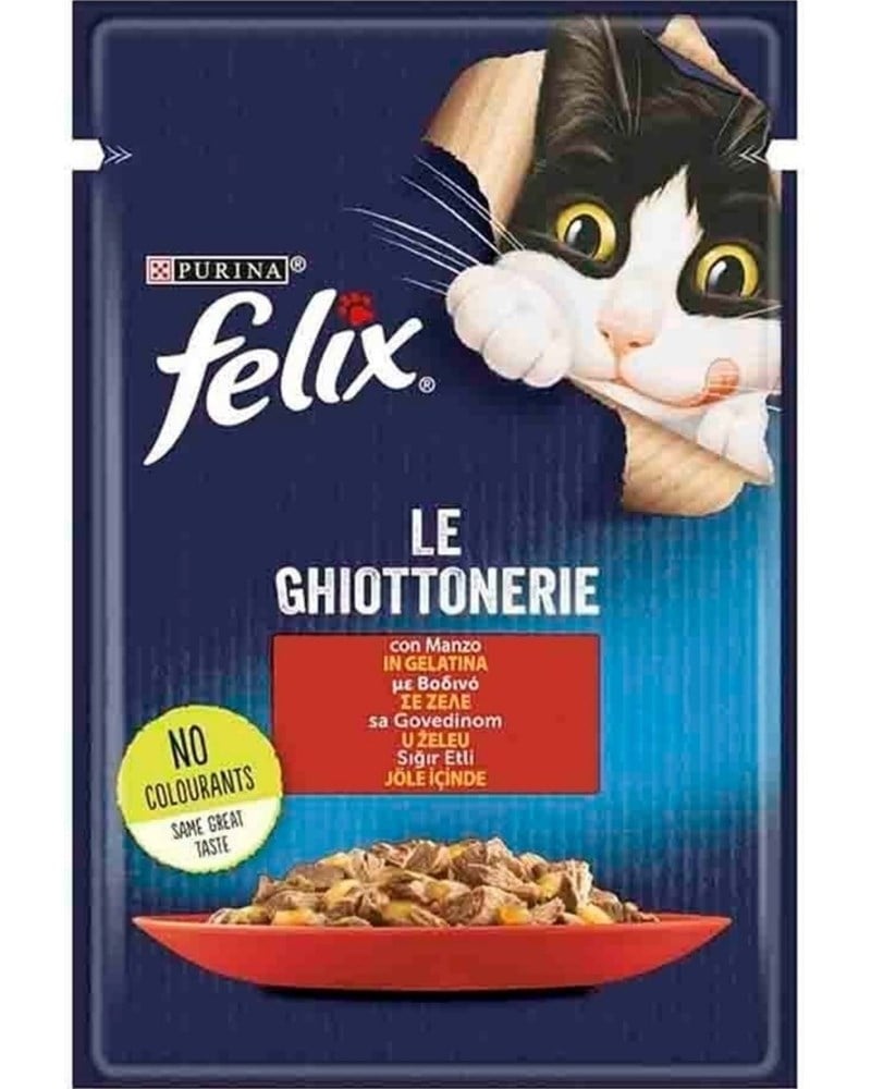 FELIX Sığır Etli Kedi Yaş Mama 85 Gr.