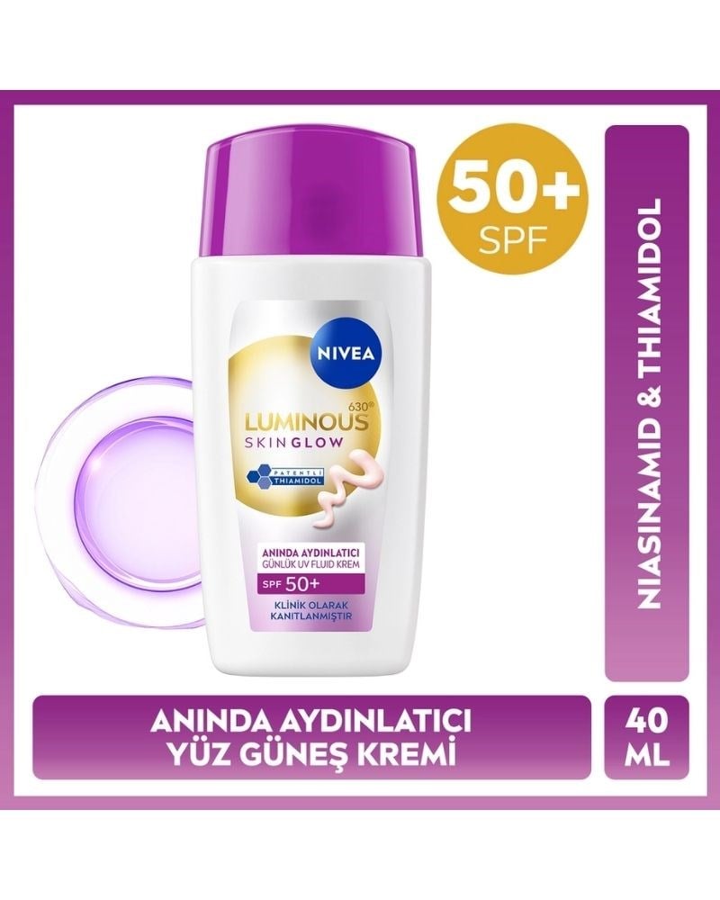 Nivea Luminous630 Skin Glow Aydınlatıcı SPF50 Yüz Güneş Kremi 40 ml