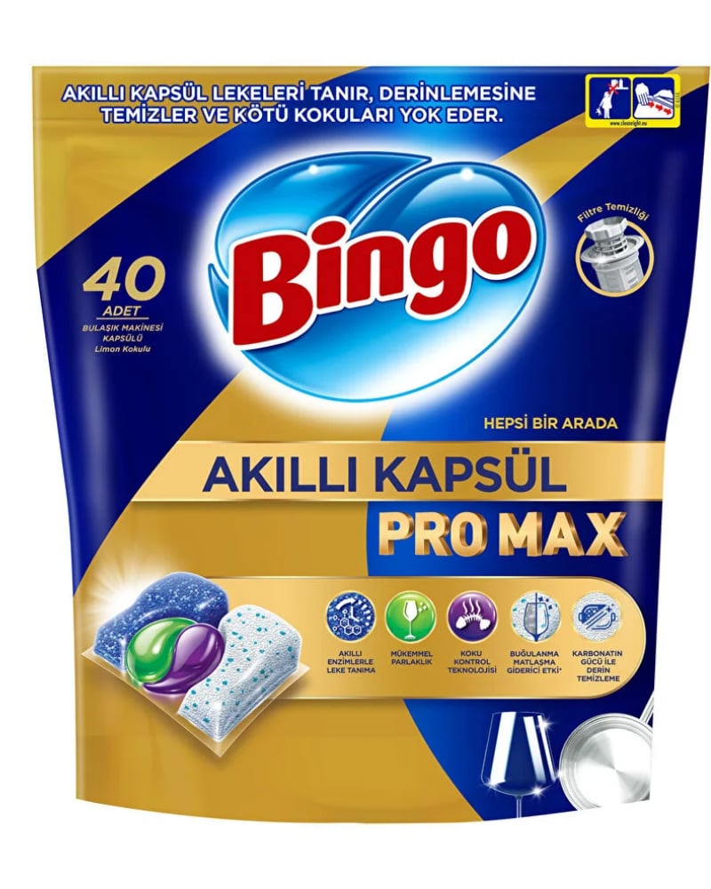 Bingo Akıllı Kapsül Pro Max Bulaşık Makinesi Tableti 40lı
