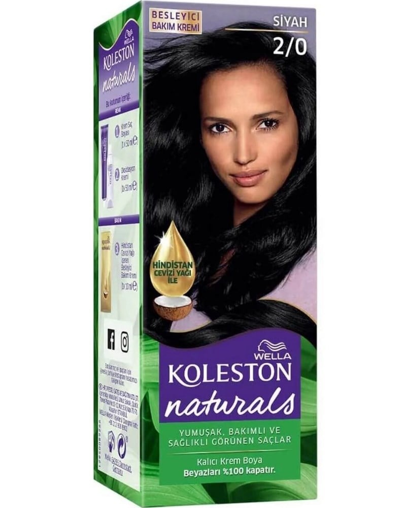 Wella Koleston Naturals Saç Boyası 2/0 Siyah