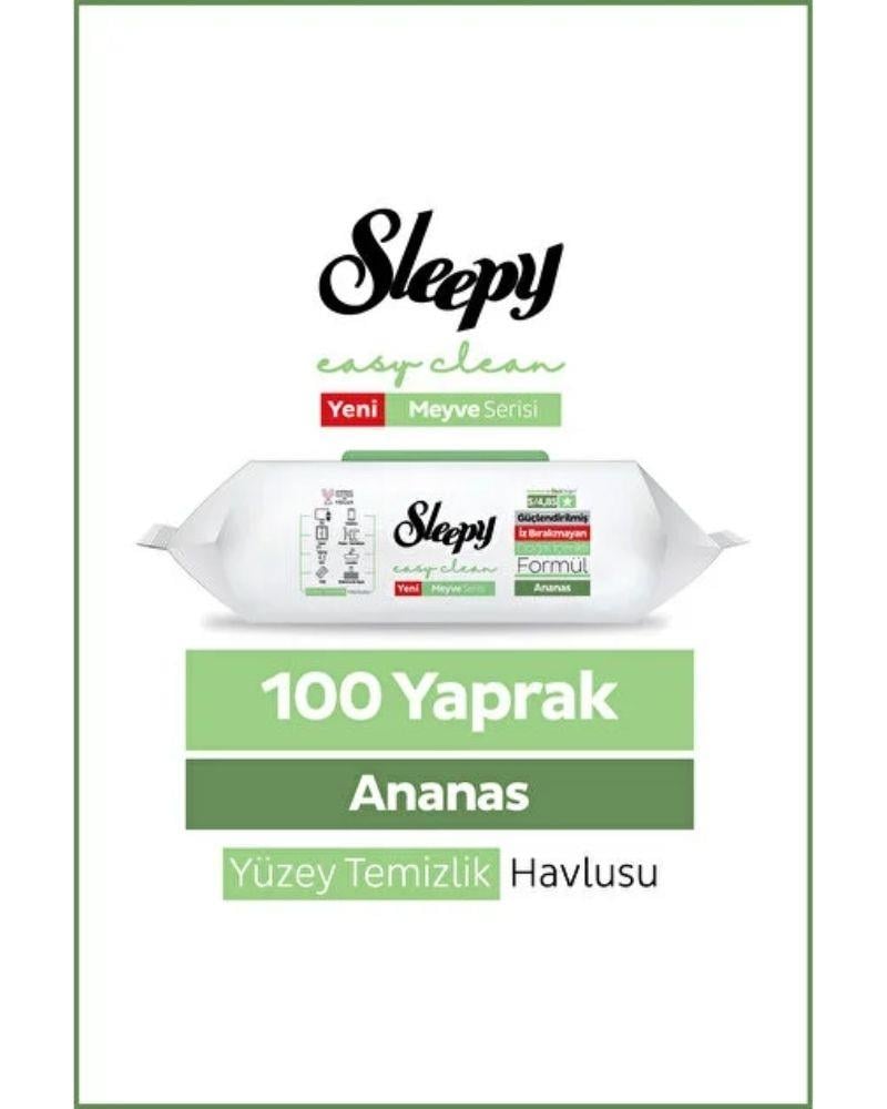 Sleepy Easy Clean Yüzey Temizlik Havlusu Ananas 100 lü