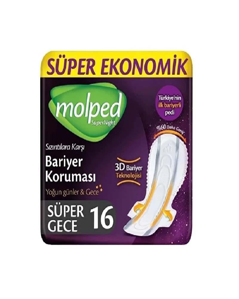 Molped Hijyenik Ped Supernight Gece 16l