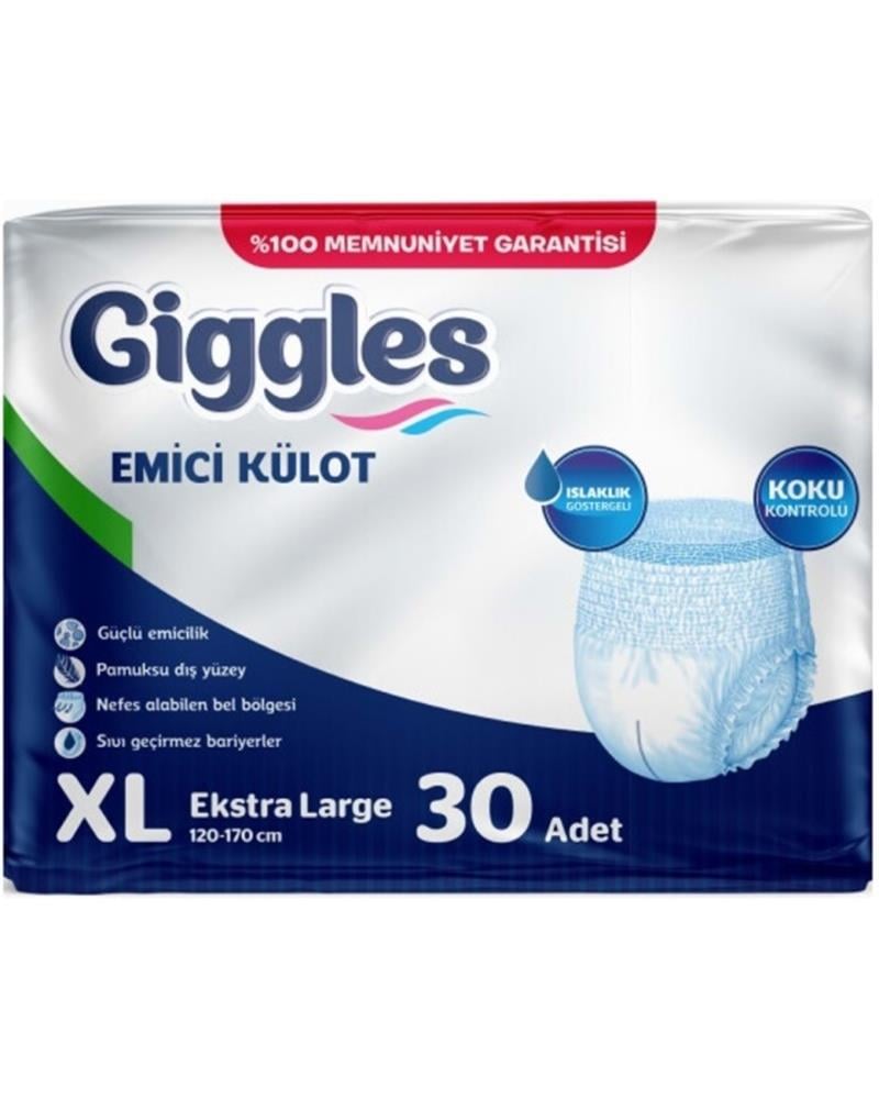 giggles Külotlu Yetişkin Hasta Bezi Ekstra Büyük Boy Xl beden 30 Lu