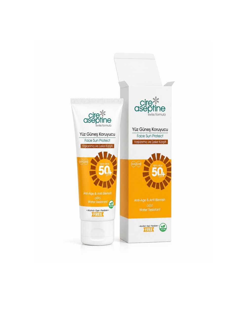 Cire Aseptin Sun Güneş Koruyucu Yüz Kremi Yaşlanma ve Leke Karşıtı Spf50 50 ml