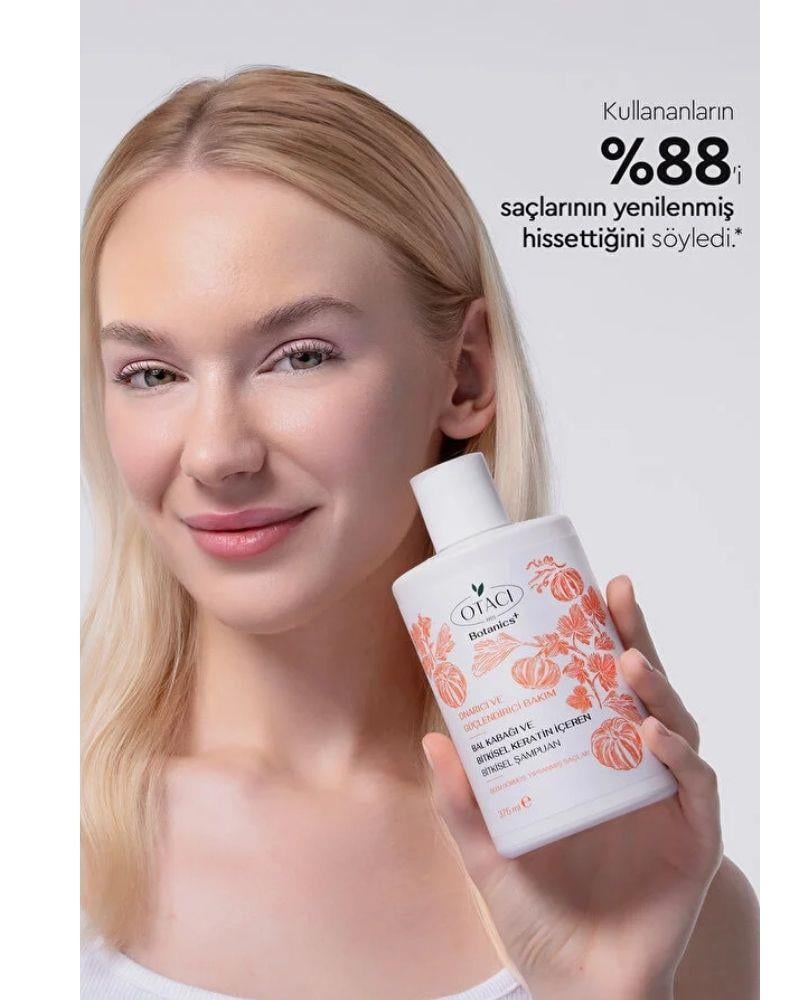 Otacı Botanics + Onarıcı & Güçlendiri Bakım- Balkabağı ve Bitkisel Keratin İçeren Bitkisel Şampuan