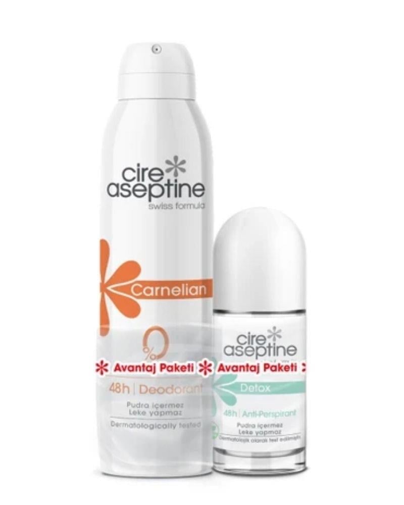 CİRE ASEPTİNE CARNELİAN DEODORANT 150ML + DETOX ROLL ON 50ML