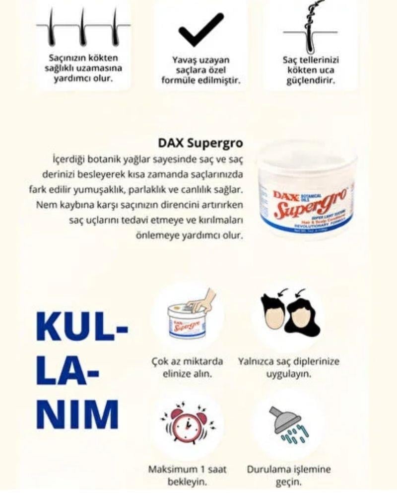Dax Supergro For Men Erkekler İçin Saç Bakım Yağı 198 g