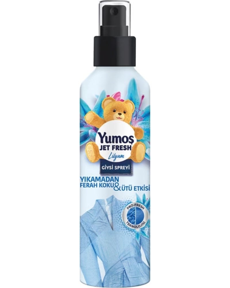 Yumoş Jet Fresh Giysi Spreyi Yıkamadan Ferah Koku ve Ütü Etkisi Lilyum 200 ml