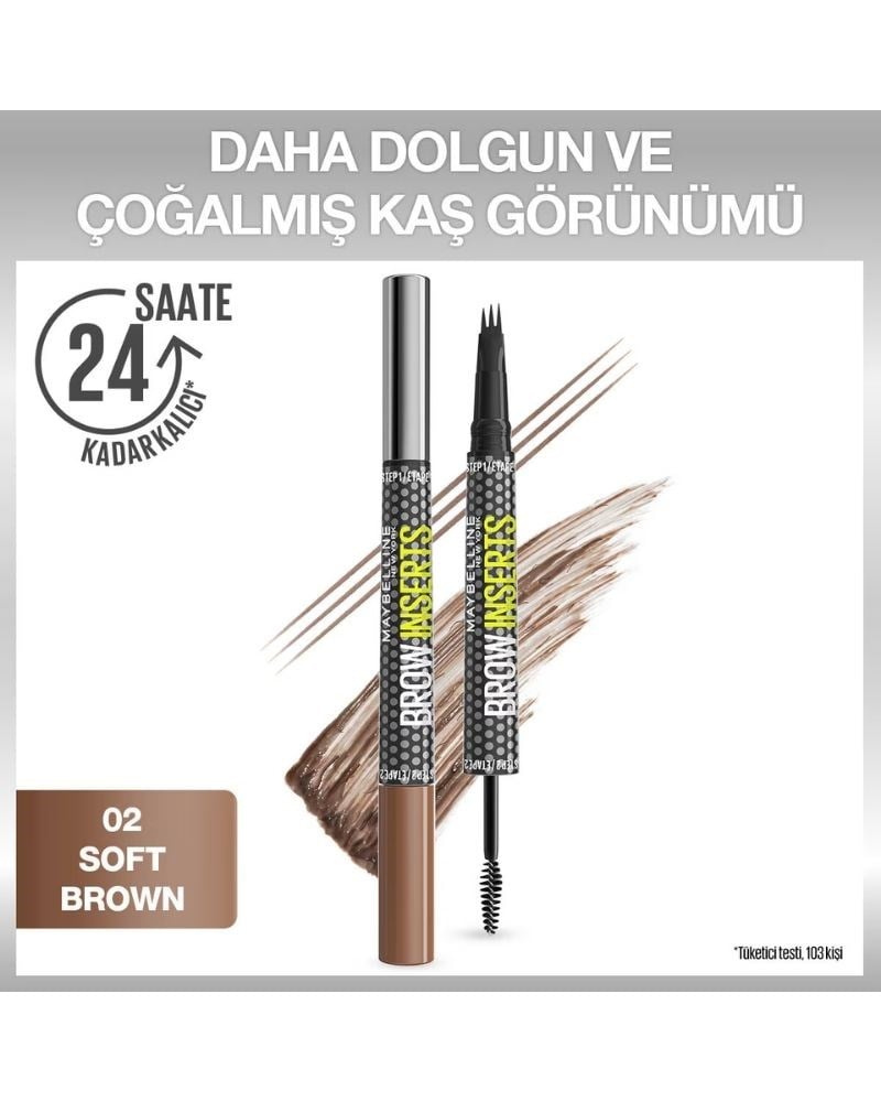 Maybelline New York Brow Insert Çift Uçlu Kaş Kalemi 02