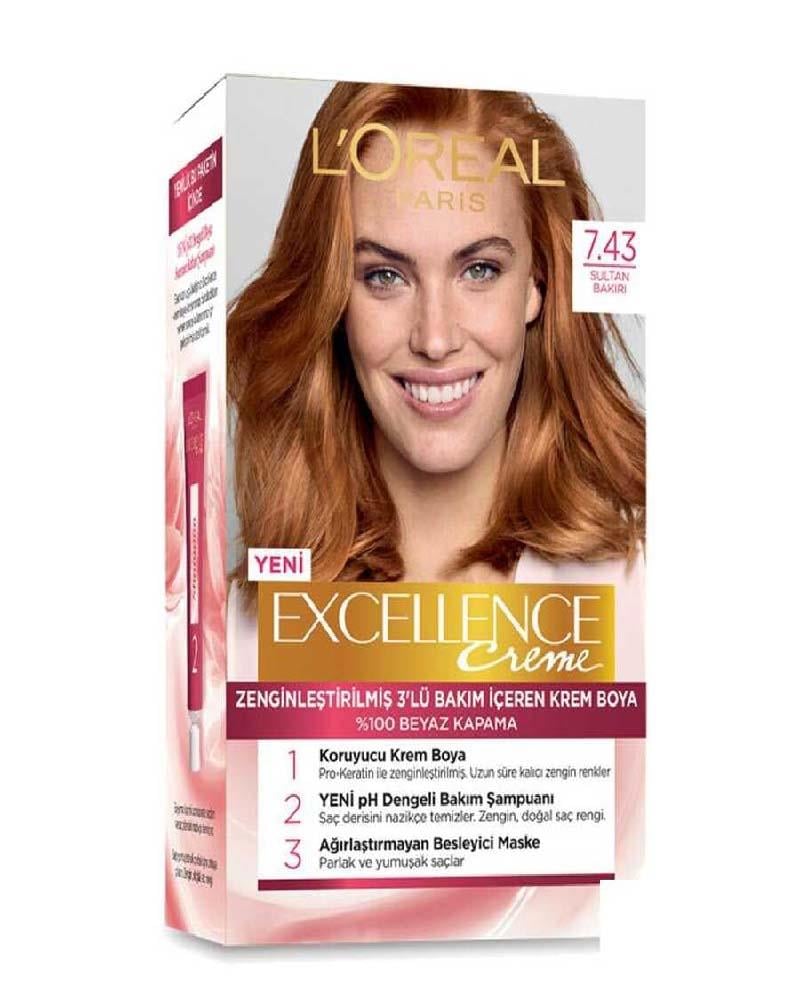 Loreal Paris Excellence Intense Saç Boyası 7.43 Sultan Bakırı