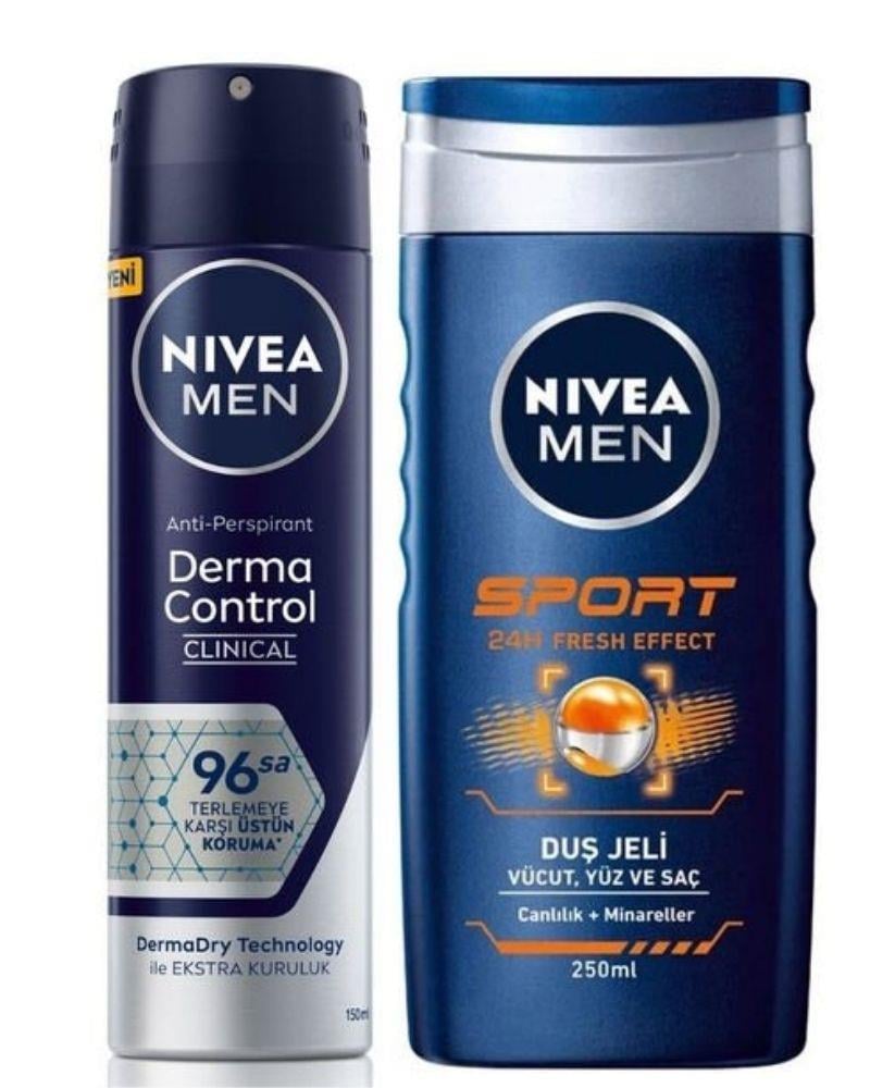 NIVEA MEN Derma Control Clinical Sprey Deodorant 150 ml + Sport Duş Jeli 250 ml