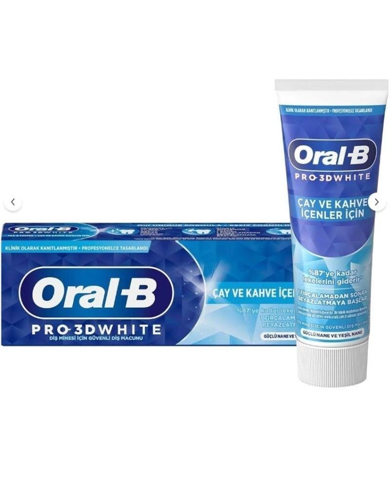 Oral-B 3D WHITE Çay ve Kahve İçenler İçin Diş Macunu 75 ml