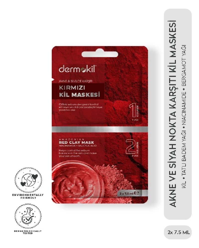 DERMOKIL Akne ve Sivilce Karşıtı Kırmızı Kil Maskesi 15 ml