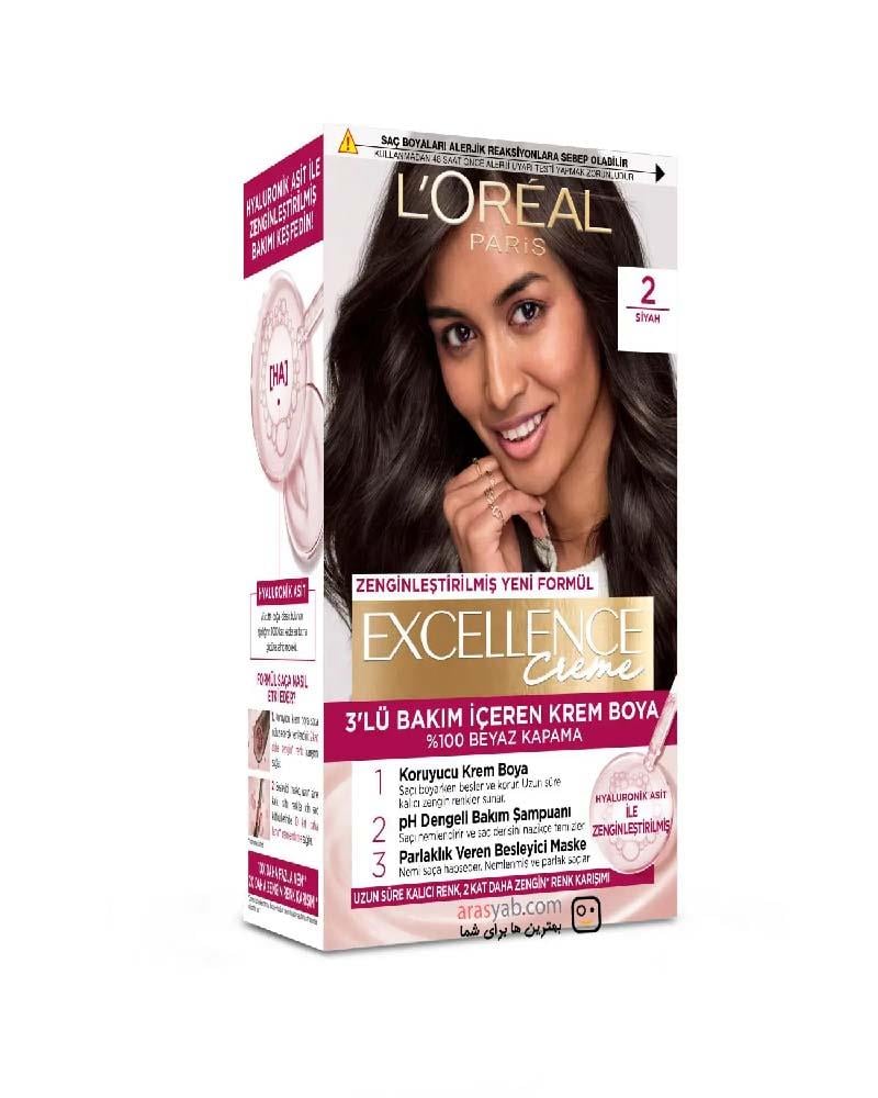 Loreal Paris Excellence Creme 2 Siyah Saç Boyası