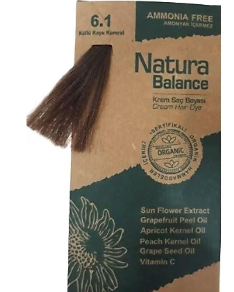 natura balance saç boyası 6.1 küllü koyu kumral