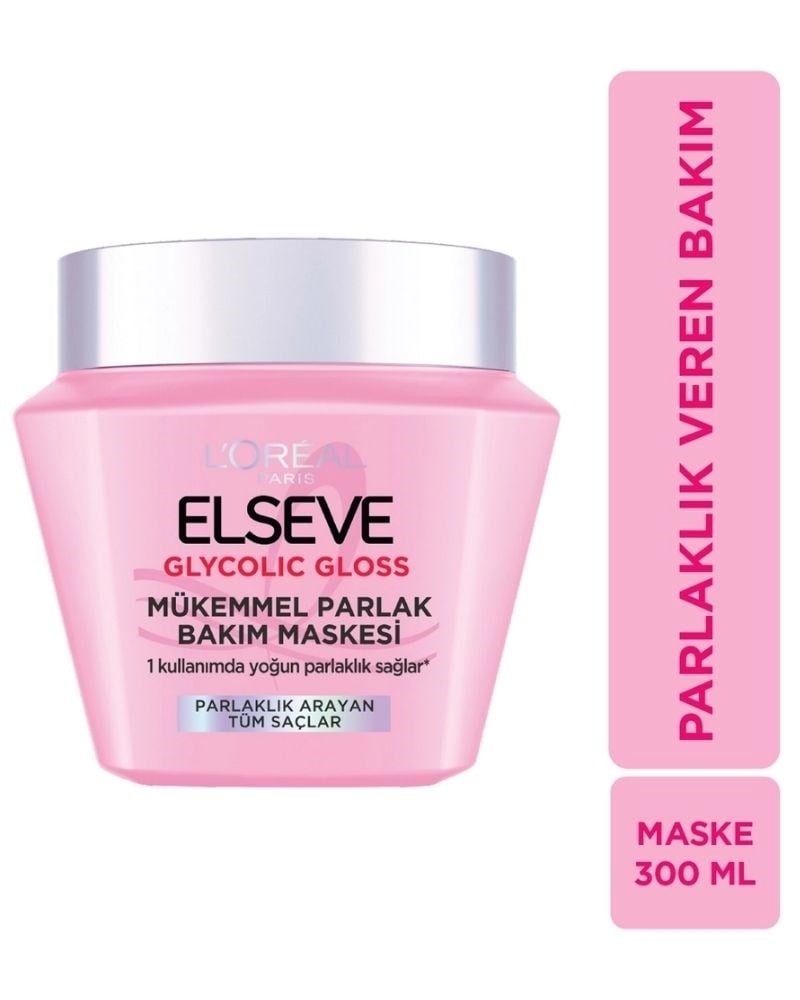Loreal Paris Elseve Glycolic Gloss Mükemmel Parlaklık Veren Saç Bakım Maskesi 300 ml