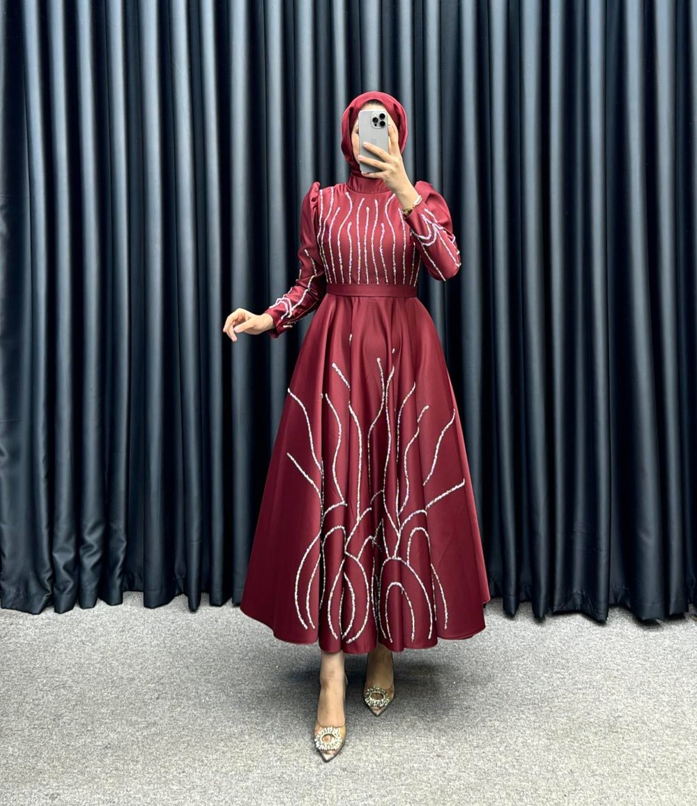 Perla Abiye Bordo
