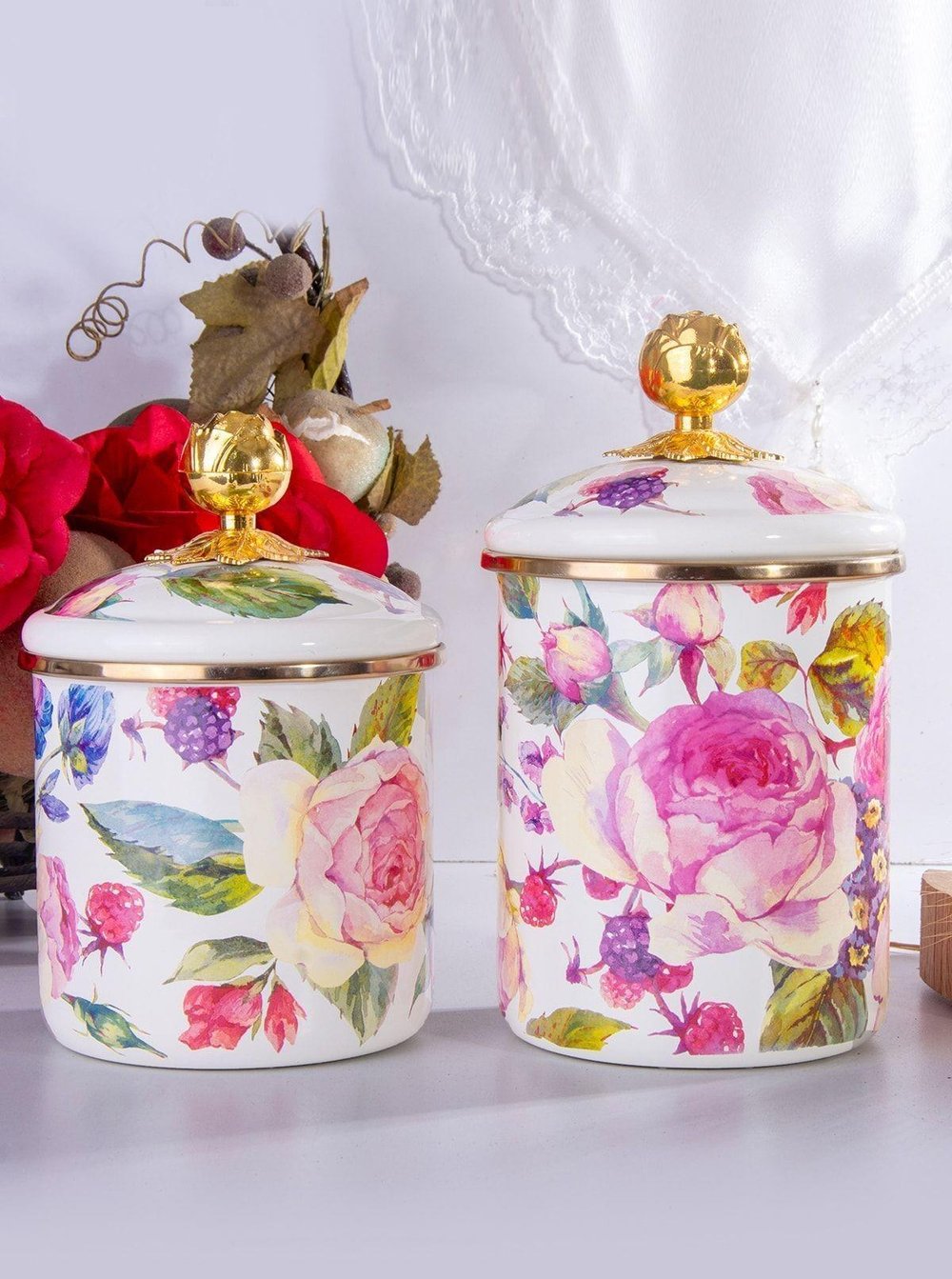 Rose Deluxe Emaye Kavanoz 2'li Set