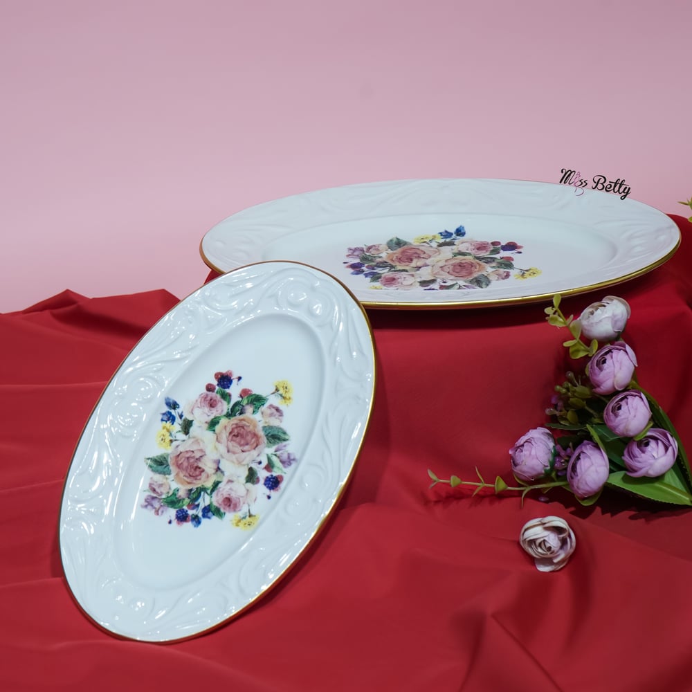 Rose Deluxe Porselen 2'li Kayık Tabak