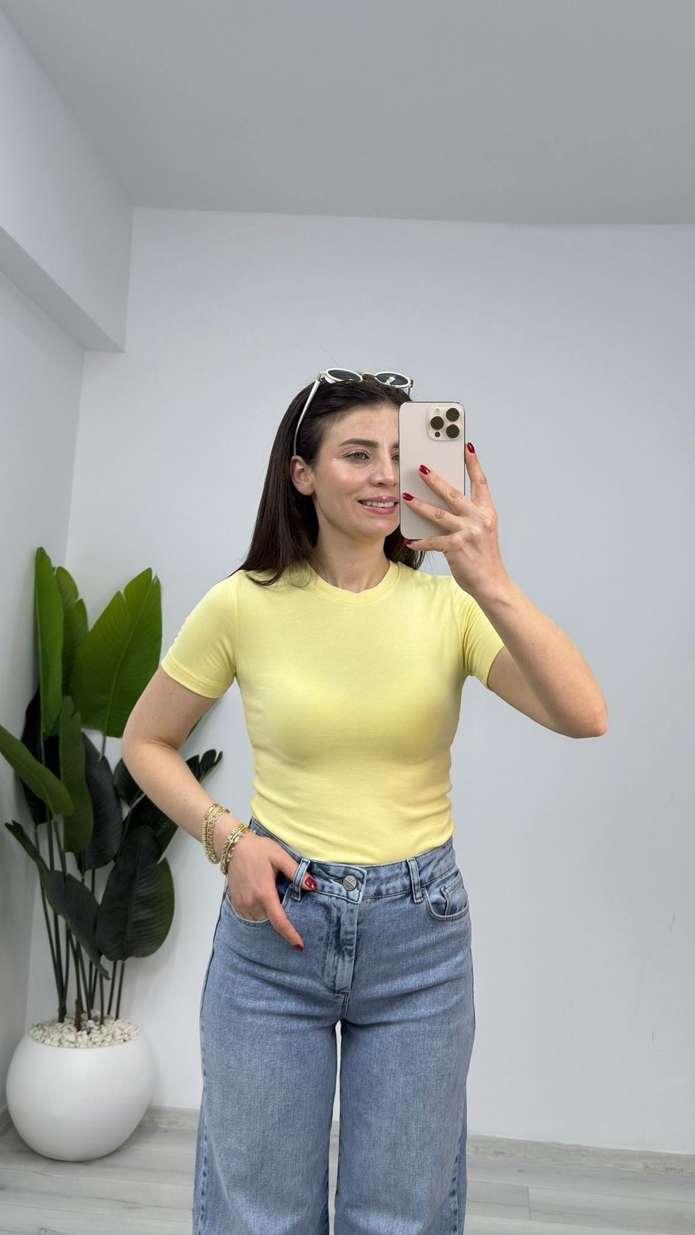 0135 Ultra Esnek Pamuklu Modal Badi Sarı