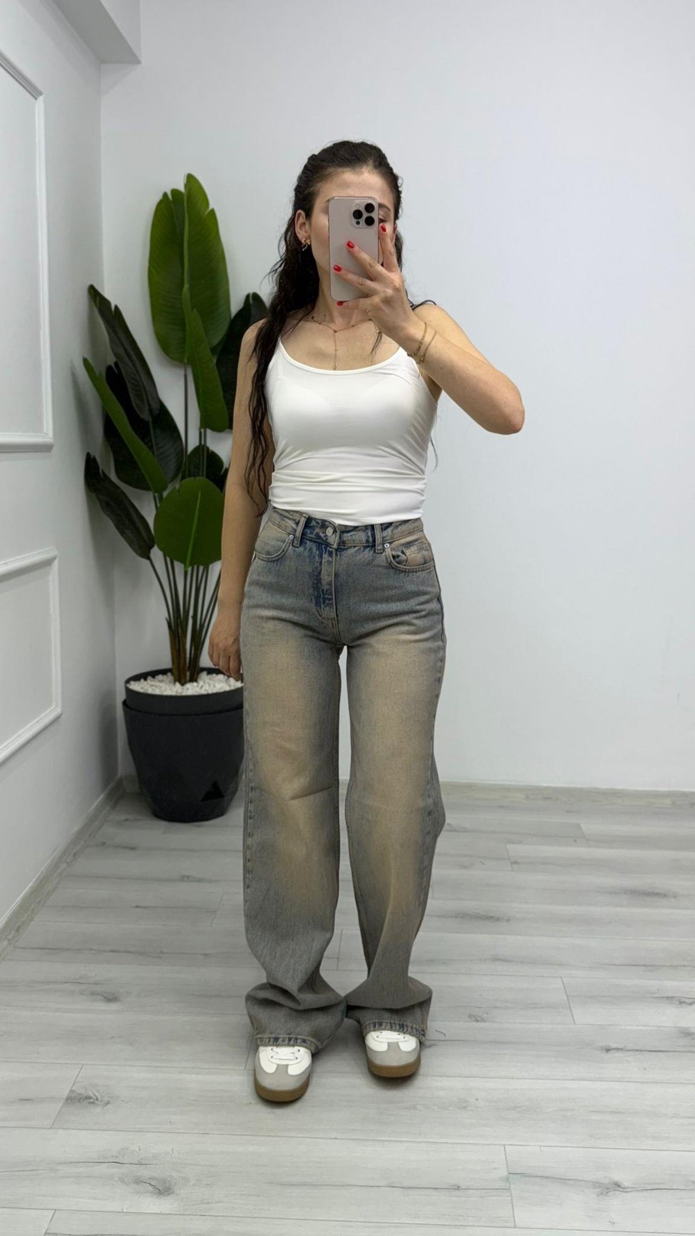 1473 Kirli Görünümlü Wideleg Kot Pantolon Tint