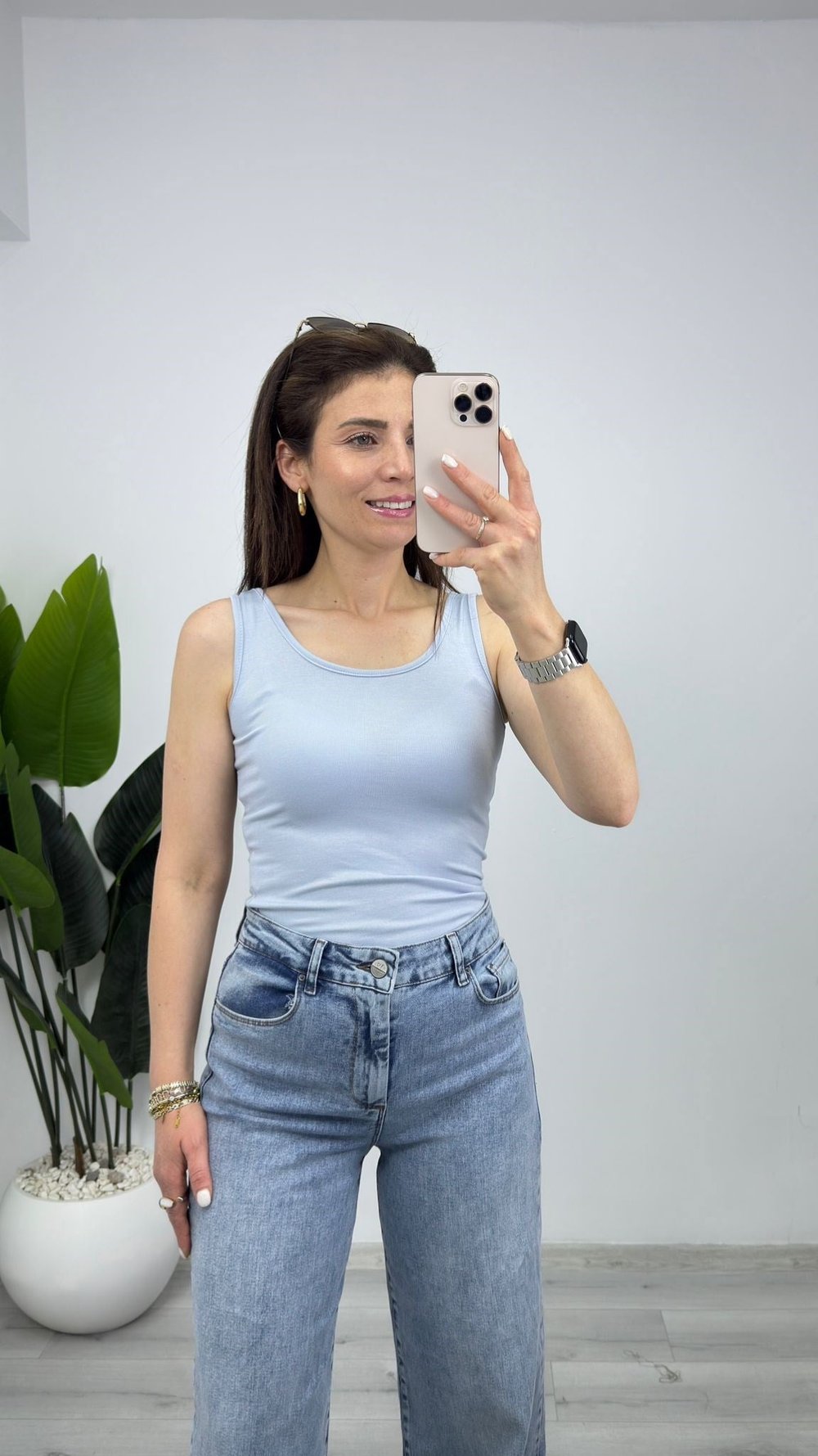 1515 Askılı Modal Atlet Bebe Mavi