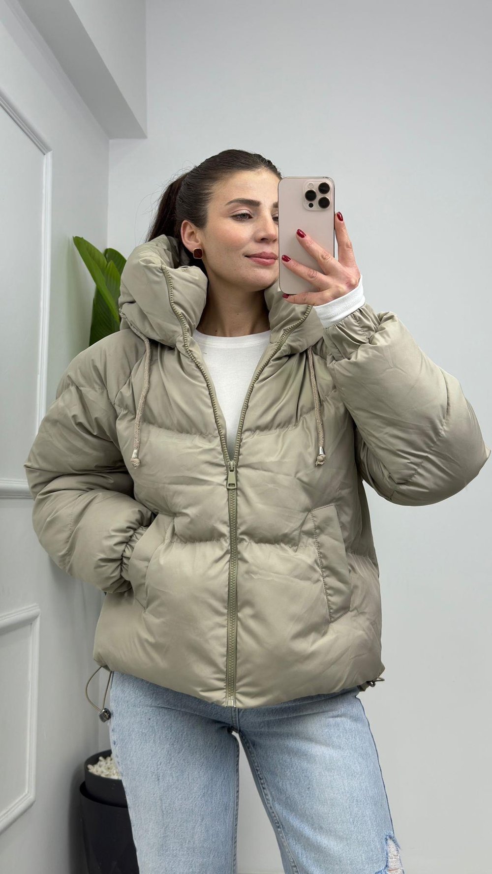 2425 Reglan Kol Detay Şişme Mont Vizon