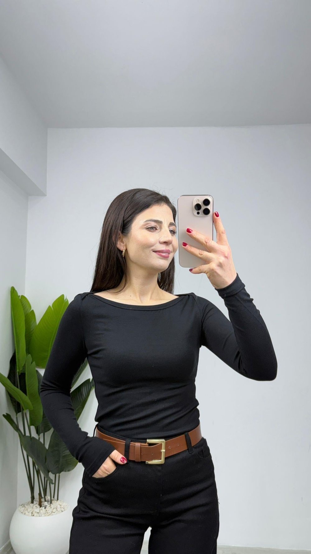2701 Kayık Yaka Çilek Badi Siyah