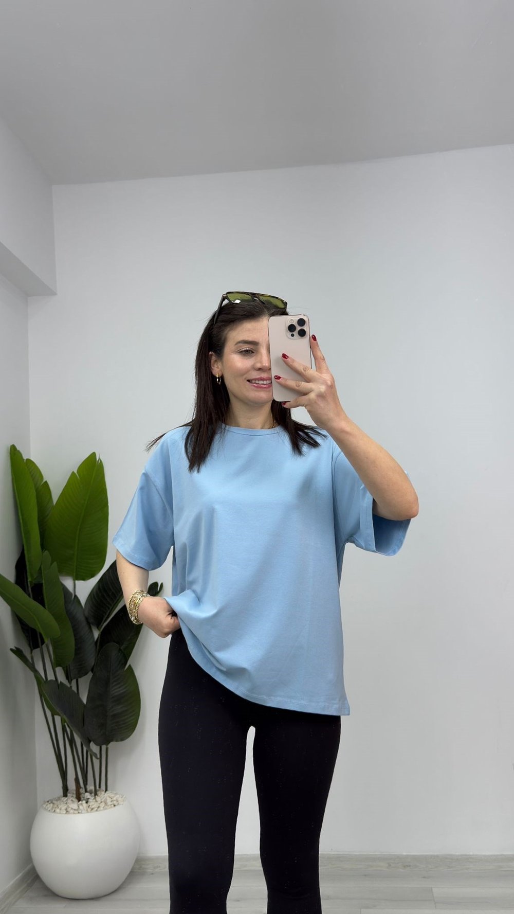 3300 Oversize Basic Tshirt Bebe Mavi