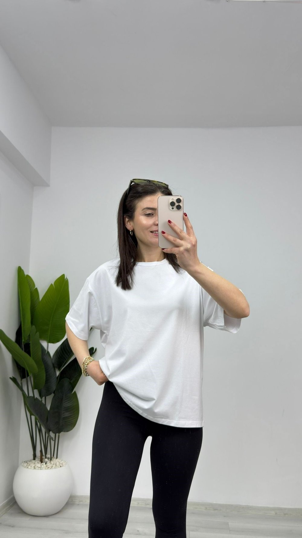 3300 Oversize Basic Tshirt Beyaz